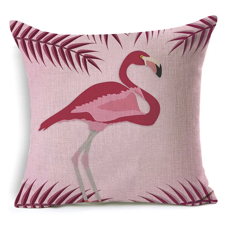 1 шт. декоративная наволочка из хлопка и льна с принтом фламинго 40249|cushion cover|cushion