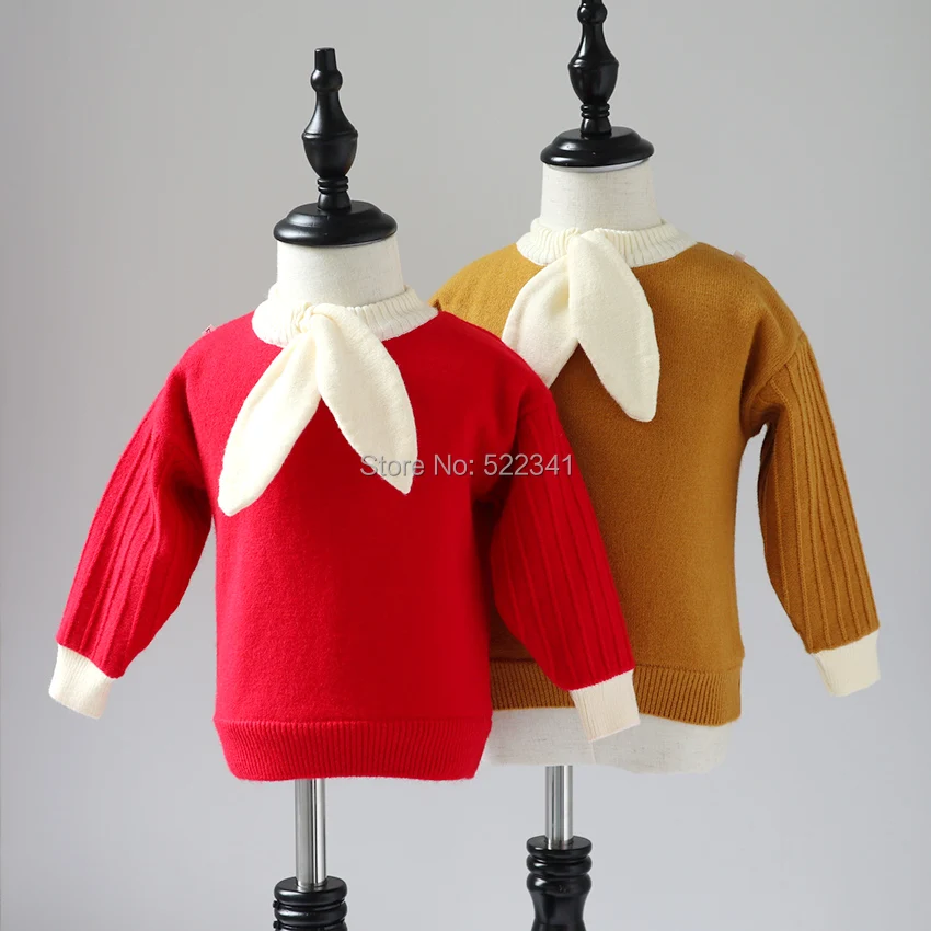 Свитер для девочек; коллекция года; зимний детский толстый свитер для девочек; свитер с бантом для колледжа; детские топы