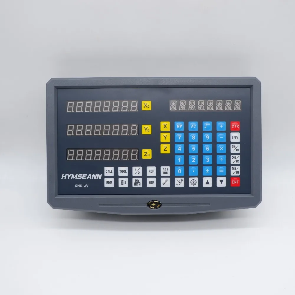 Дешево 3 оси DRO цифровой индикации SNS 3V Новая цветная панель и 3 штуки 0,005 мм ttl EIA 422 A цифровой линейный стеклянный датчик