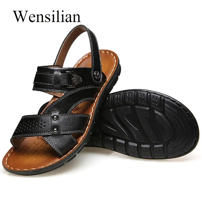 leather beach sandals