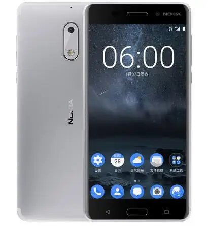 Мобильный телефон Nokia 6, 4G, LTE, 4 Гб, 32 ГБ/64 ГБ, Восьмиядерный, Android 7,0, одна/две sim-карты, 5,5 дюймов, экран, 1080 P, 16 МП, смартфон - Цвет: Silver