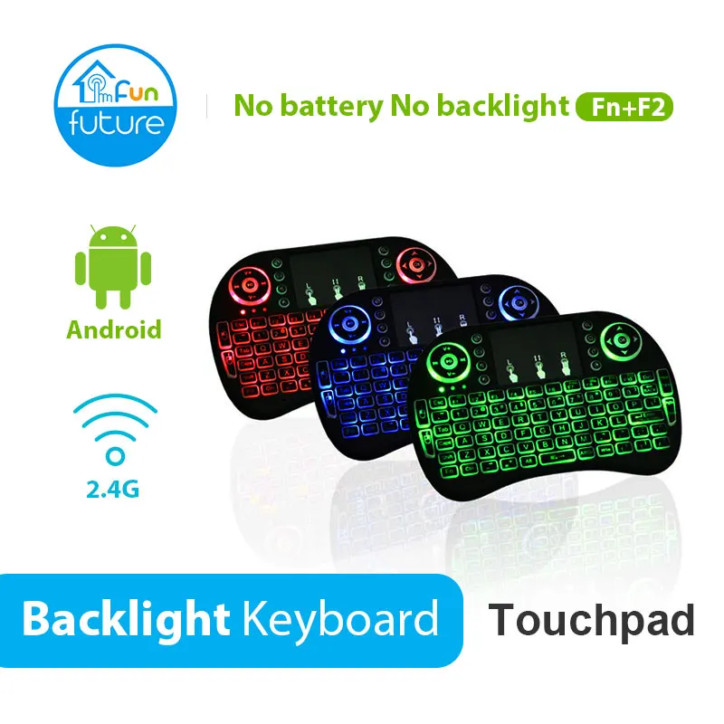 

I8 keyboard English Spanish Russian Backlight and Black I8 Keyboard Touchpad Backlit Keyboard For Android TV BOX With tx3