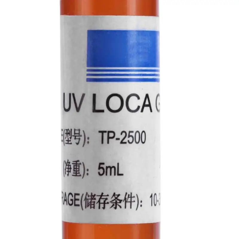 5мл пузырек из трубного TP-2500 клей Loca, затвердевающий под воздействмем УФ Жидкий оптический прозрачный клей TP 2500 для Стекло es телефона из тисненой жести Стекло Школа канцелярских товаров