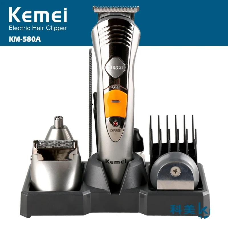 

Kemei Professional 4 In 1 Electric Hair Trimmer Rechargeable Shaver Razor Cordless Adjustable Hair Clipper KM-580A