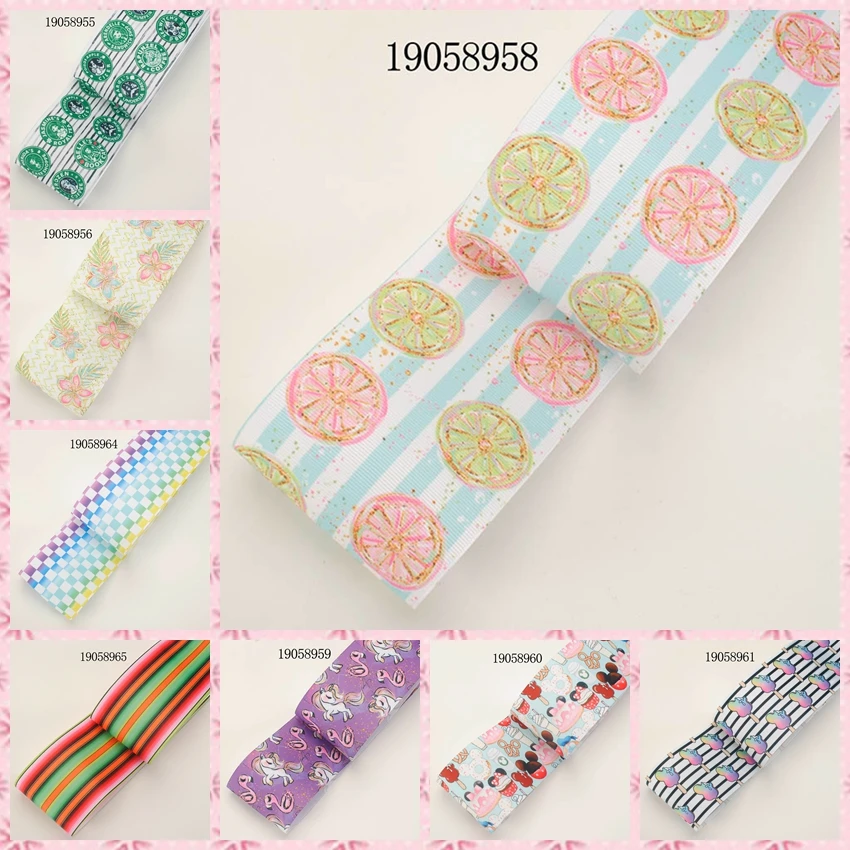 

10yards -different sizes -flowers ribbon printed Grosgrain cartoon ribbon DIY 19058959