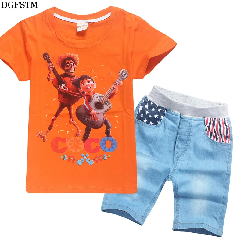 2018 Cotton Summer Cartoon Coco Jojo Siwa Kids Set Game Series - 2018 cotton summer cartoon coco jojo siwa kids set game series roblox red nose t shirt and jeans boys and girls suit clothes