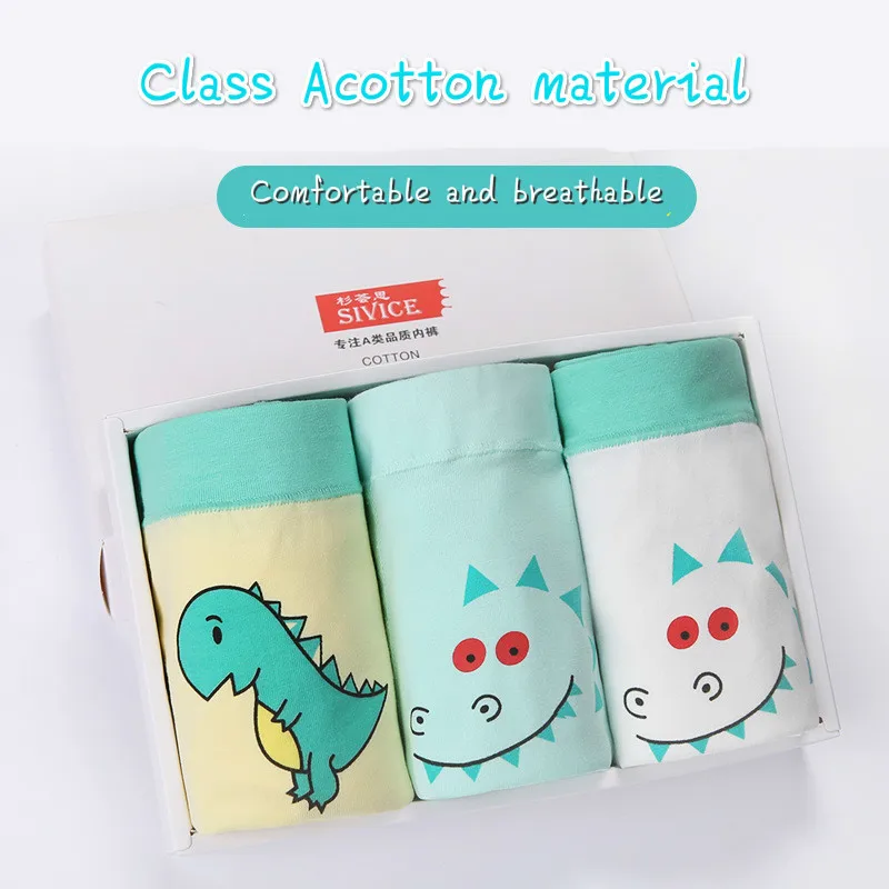 

3 Piece Kids Boys teen Underwear Cartoon Children's Shorts cotton Panties for Baby Boy Boxers Stripes Teenager Underpants