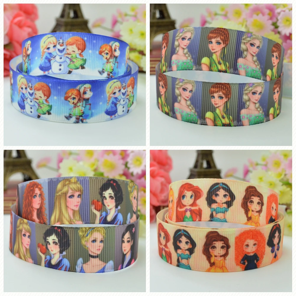 lot 100 yds printed grosgrain ribbon character shopkins frozen minnie Ariel