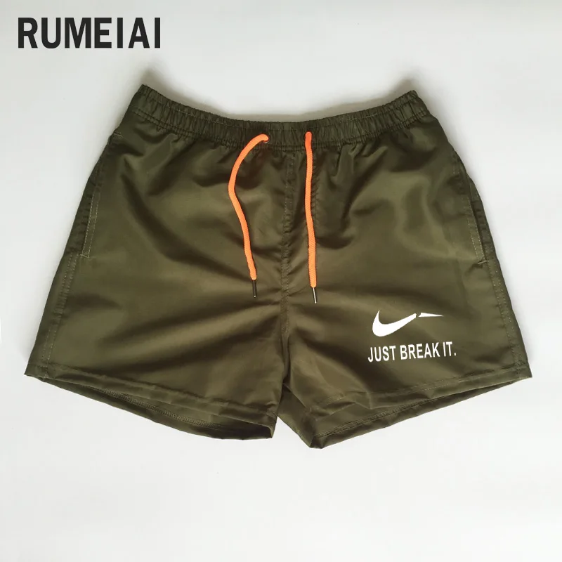 

2018 New Shorts Men Summer Beach JUST BREAK IT printing Shorts Homme Casual Style Loose Elastic Brand Clothing Plus Size 3XL