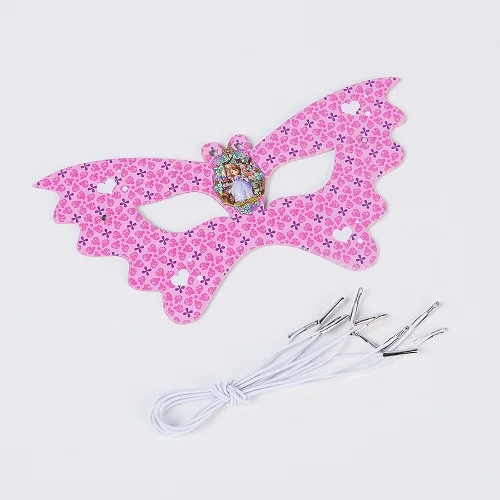 

6pcs/lot purple castle Princess Sophia Party Decoration Eye mask Baby Shower Easter Long hair princess Party Supplies hot