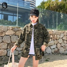 Женская куртка с камуфляжным принтом в стиле ретро, с карманами, модная повседневная женская куртка с длинными рукавами, новая модная однобортная куртка для студентов