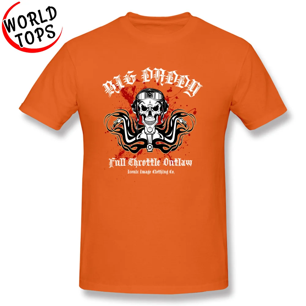 Prevalent Mens Top T-shirts Crew Neck Short Sleeve 100% Cotton Fabric Big Daddy Outlaw Tops & Tees Casual T Shirt Big Daddy Outlaw orange
