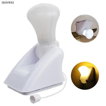 

DONWEI Portable Indoor 3 LED Night Light AAA Battery Powered Wall Mounted LED Bulbs for Bedside Staircase Cabinets