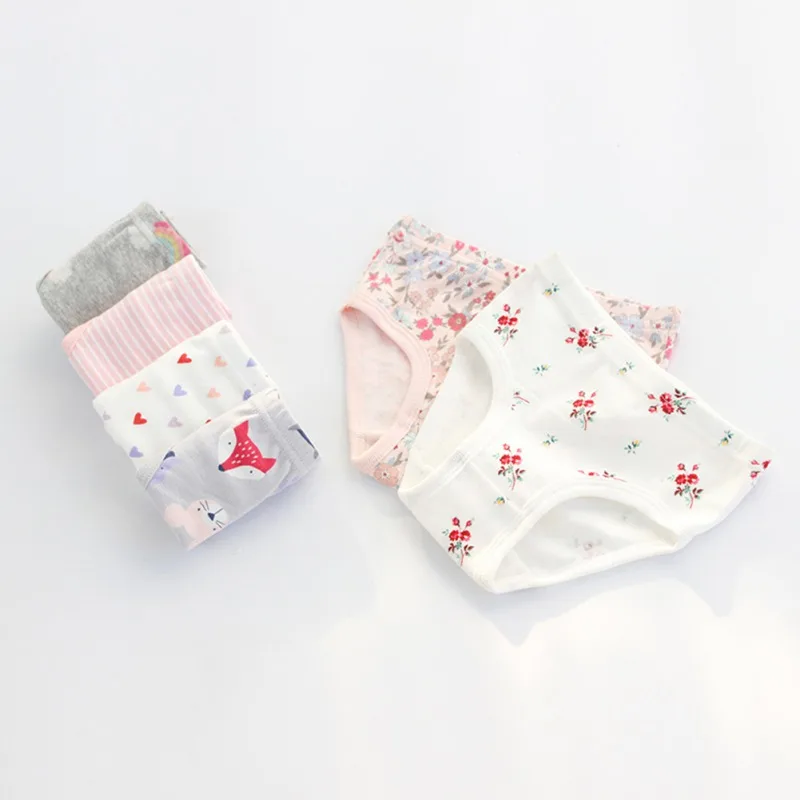 

3Pcs/set Baby Girls Toddler Cotton Cute Breathable Soft Cartoon Print Underwear Panties Training Briefs Cotton Triangles