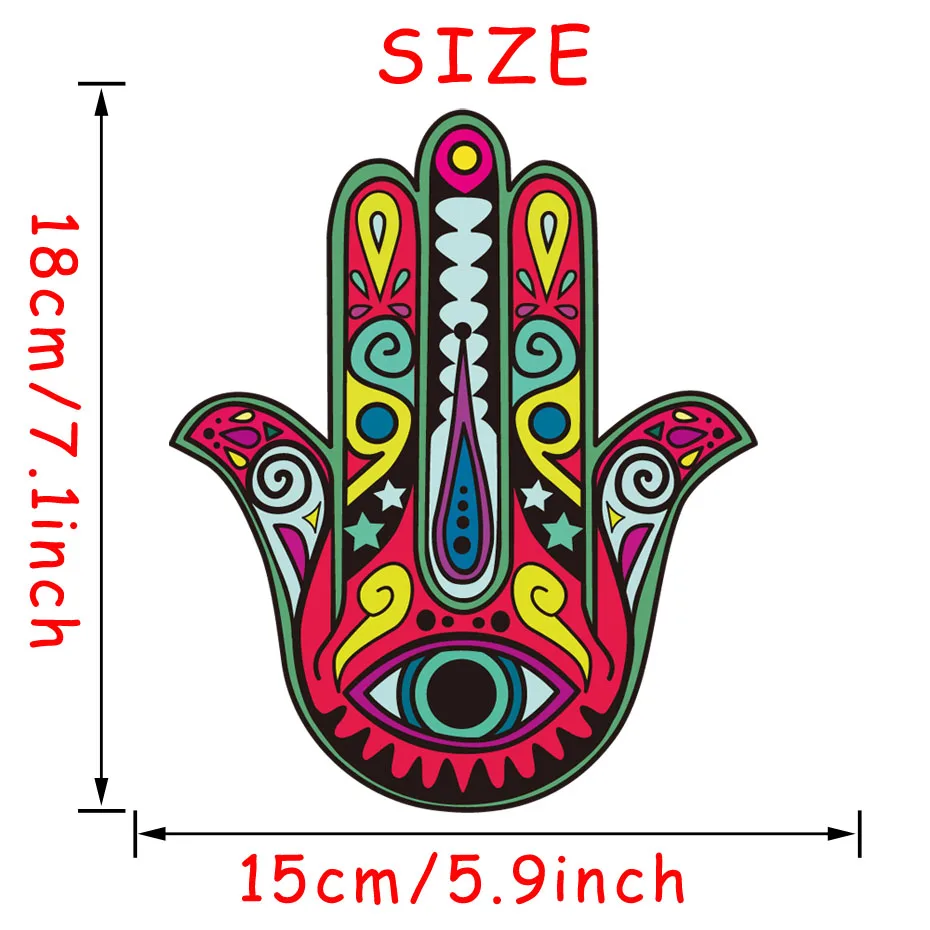 Hamsa Hand Fish Eye виниловая Автомобильная наклейка индийский Будда, йога Фатима Ом Мандала художественная наклейка для автомобиля ноутбука Diy Водонепроницаемая Авто Наклейка s