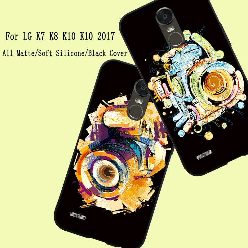 New Clear Covers For LG K7 K8 K10 2017 Case All Matte Soft Silicone Black Back Cover Free Shipping Phone |