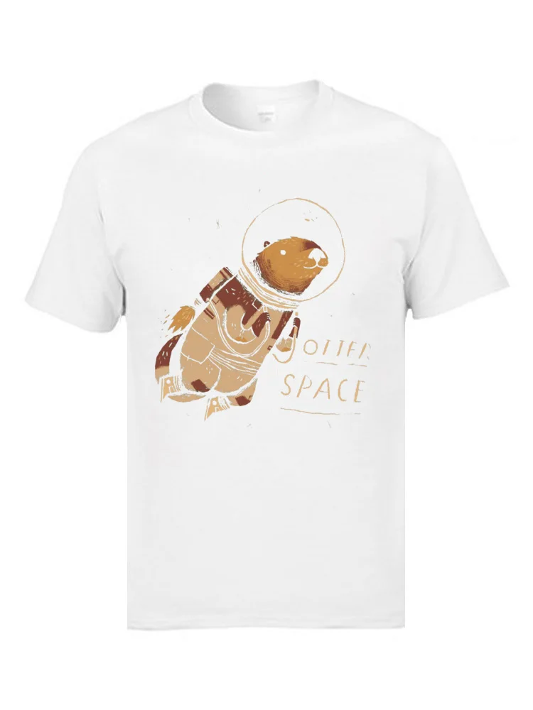 otter space 8992 Company Men T-Shirt O Neck Short Sleeve Cotton Tops Shirt Design Tees Top Quality otter space 8992 white