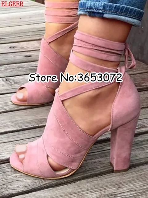 tie up block heels