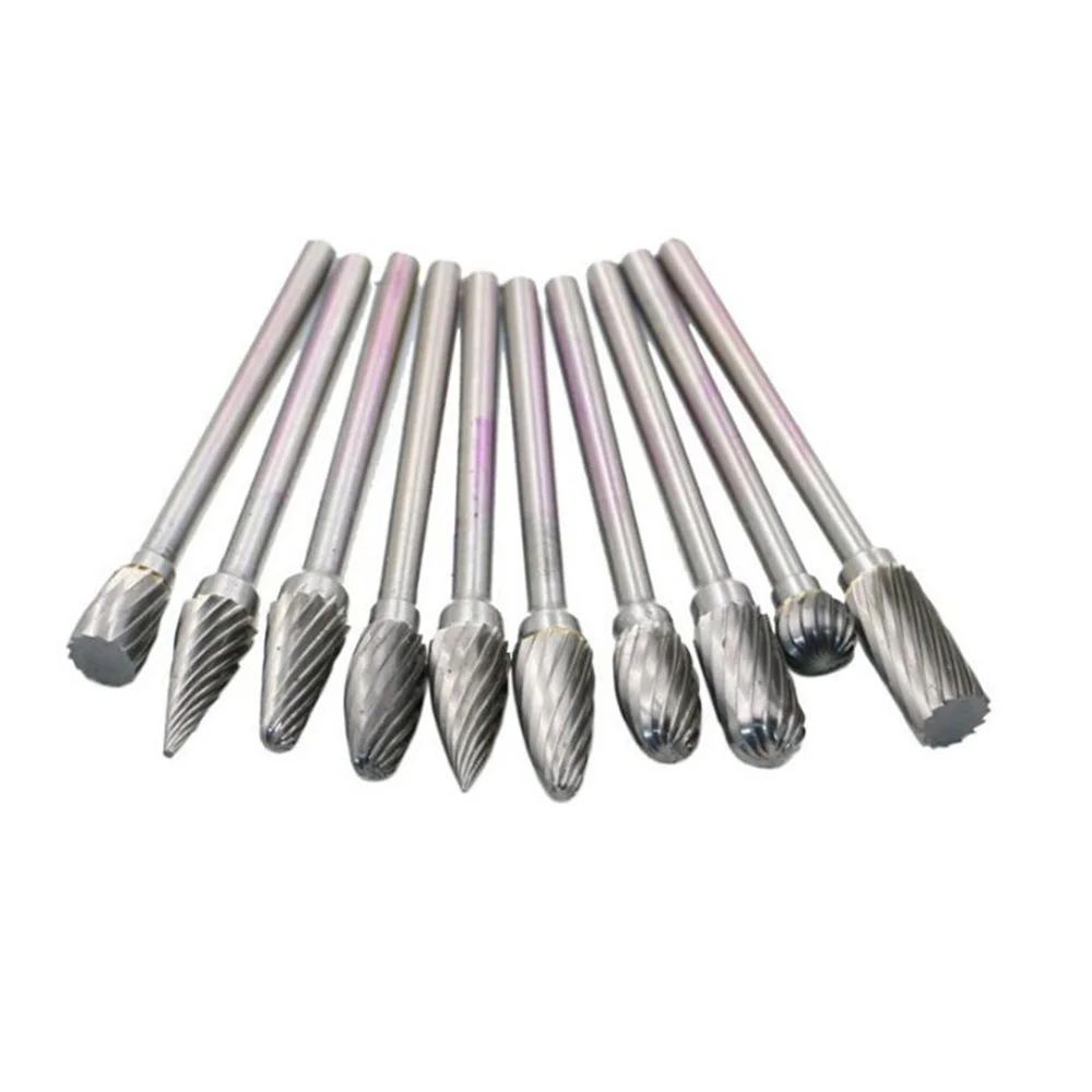 Prostormer 10pcs/set Tungsten Carbide Burs Steel Dental Burs Set Diamond Burs Dental Lab Material Tungsten Steel Grinding Head 