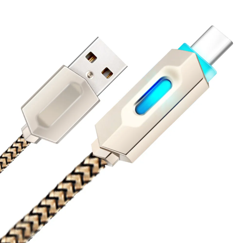 1 м USB кабель для зарядного устройства с нейлоновой оплеткой светодиодный быстрой