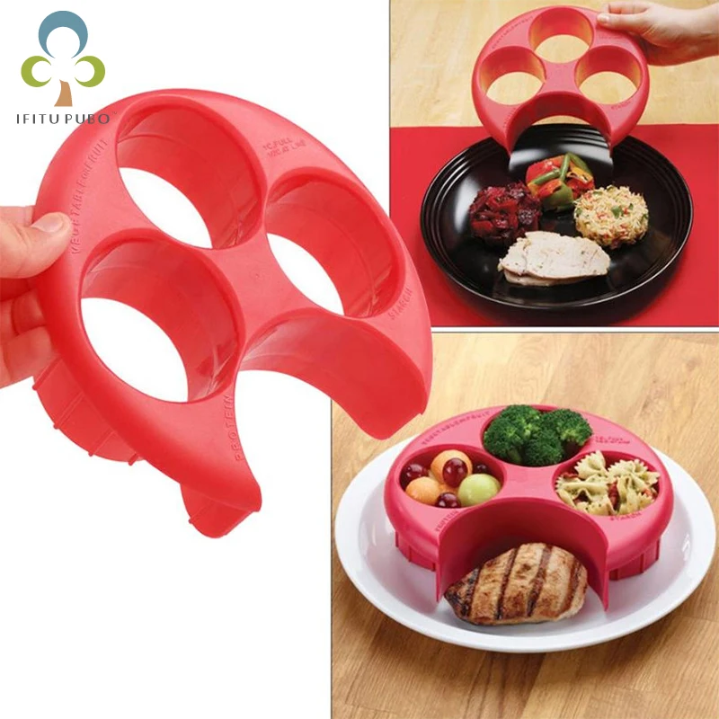 

Healthy Weight Control Plate Diet Slimming Naturalize Manage Control Plate Red Meal Measure Perfect Portion Weight Plate RQX