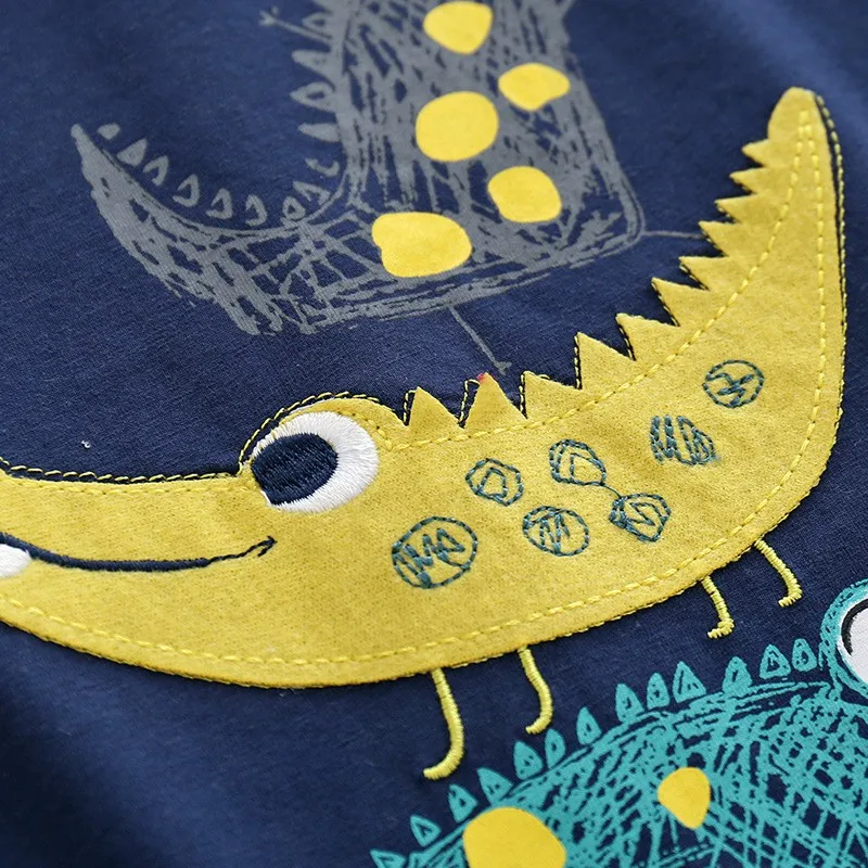 CROAL CHERIE 90-130cm Cute Dinosaur Summer Children's Clothing Sets Baby Boys Clothes Suits Cotton Suits Kids T-shirts + Pants  (15)