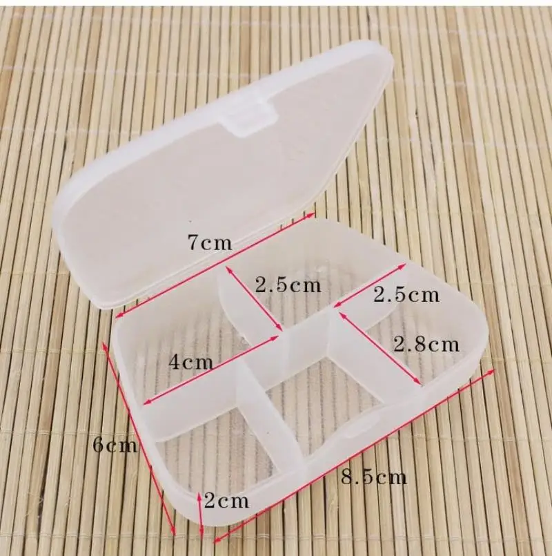 Portable 5 Grid Pill Box Transparent Pill Box  Jewelry Case Small Box