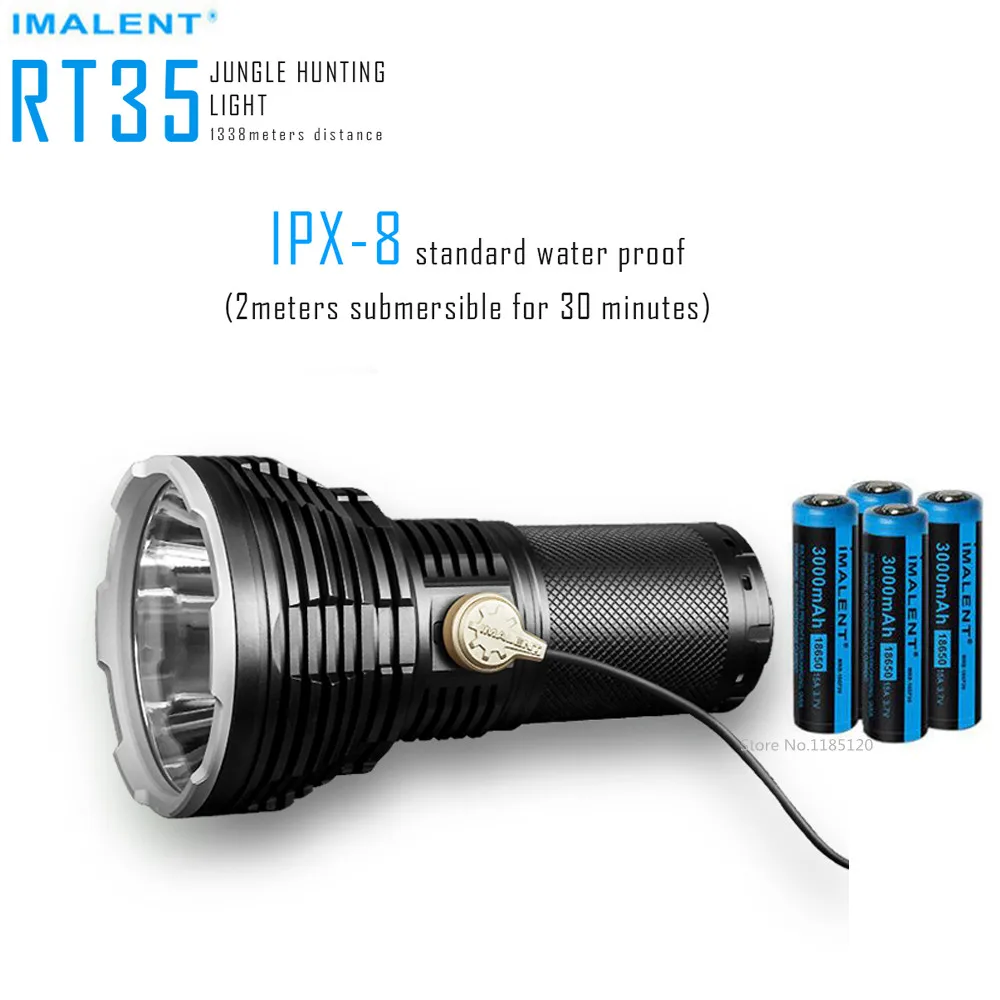 

IMALENT RT35 USB magnetic charging flashlight CREE XHP35 HI LED max 2350 lumen beam distance 1338m outdoor torch handheld light