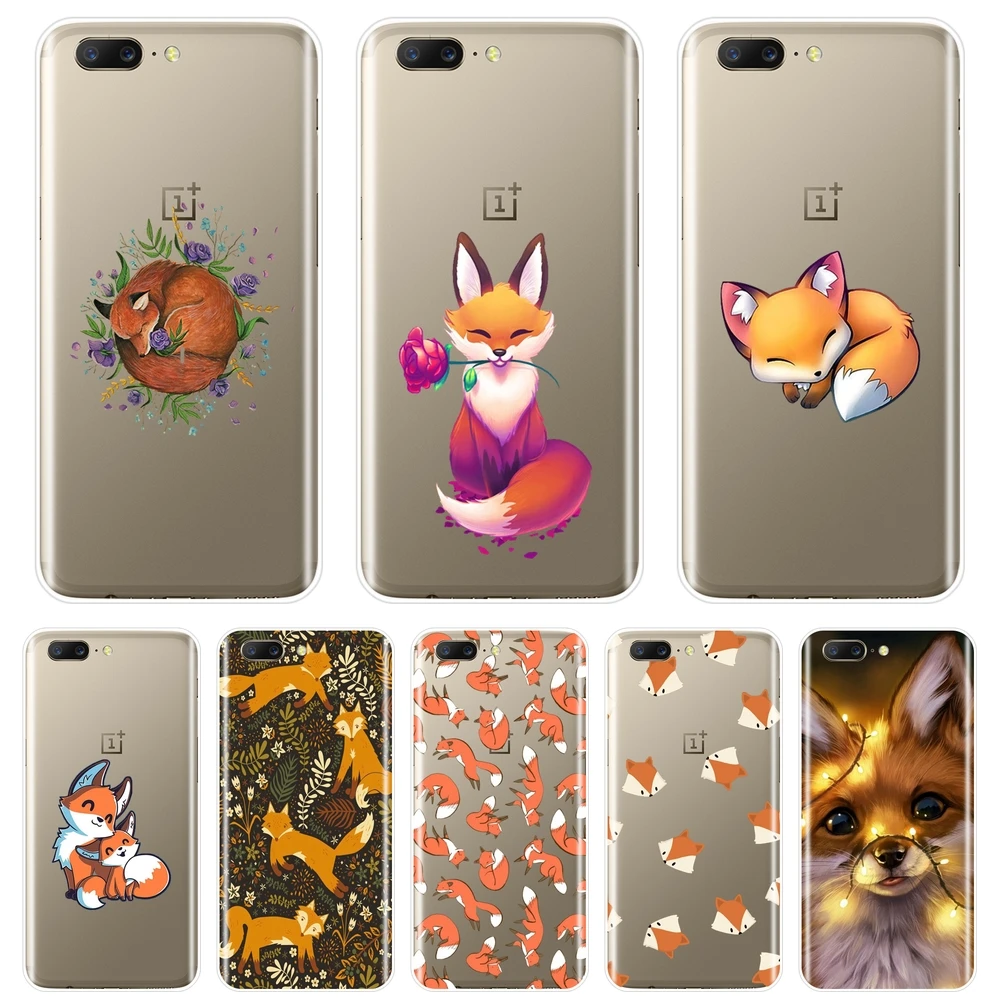 

Phone Case For One Plus 3 3T 5 5T 6 6T Kawaii Fox Animal Cute Flower Cartoon Soft Silicone Back Cover For OnePlus 3 3T 5 5T 6 6T
