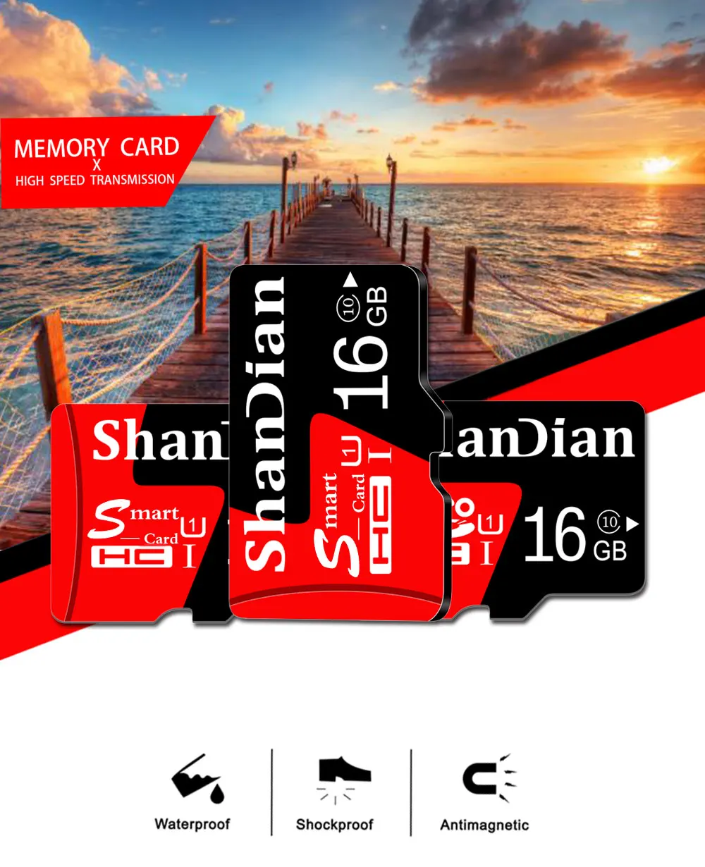 SHANDIAN, настоящая емкость, micro sd карты памяти, 8 ГБ, 16 ГБ, 32 ГБ, высокая скорость, 64 ГБ, класс 10, micro sd карта, TF карта для телефона/планшетного ПК