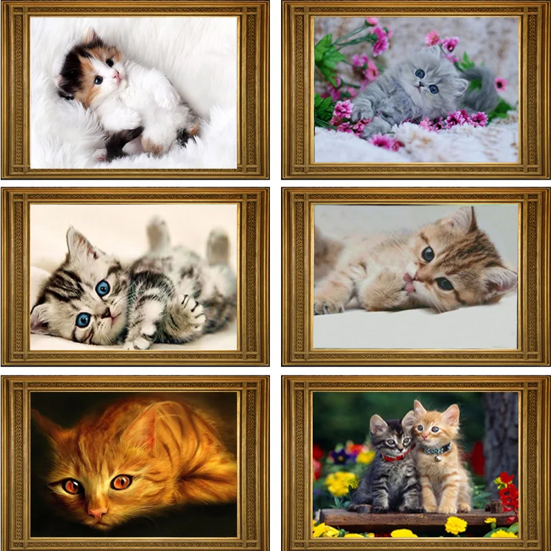 

% 40*30cm DIY 5D Diamond Mosaic Cartoon Cats Handmade Diamond Painting Cross Stitch Kits Diamond Embroidery Patterns Rhinestones