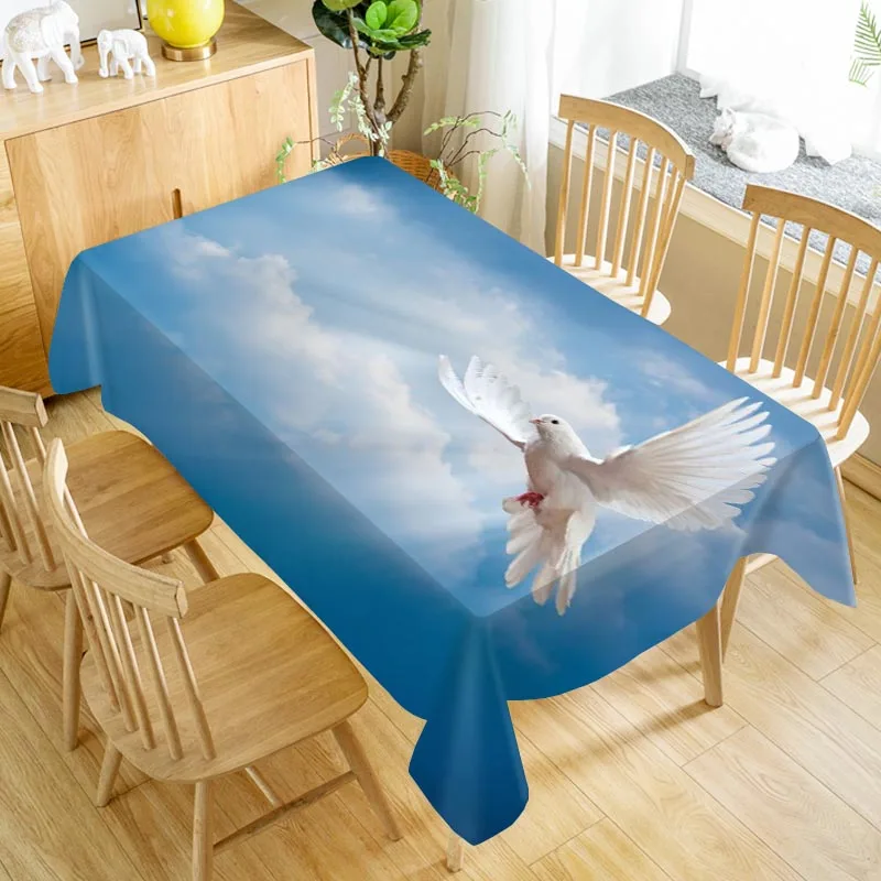 Скатерть голубого неба, плотная, оксфордская, прямоугольная, Скатерть для свадьбы, настраиваемый размер 100X140 см/140X200 см - Цвет: tablecloths 1