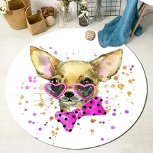 Акварель щенок собака круглые коврики и ковры для детей дома гостиная белый кристалл бархат большой подушки спальня коврики ванной