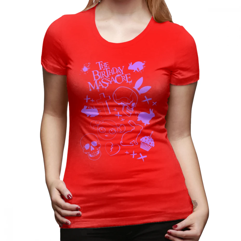 Gotico футболка в стиле панк-рок на день рождения резня футболка Новая мода круглый вырез женская футболка Повседневная 100 Хлопок Черная Женская футболка - Цвет: Красный