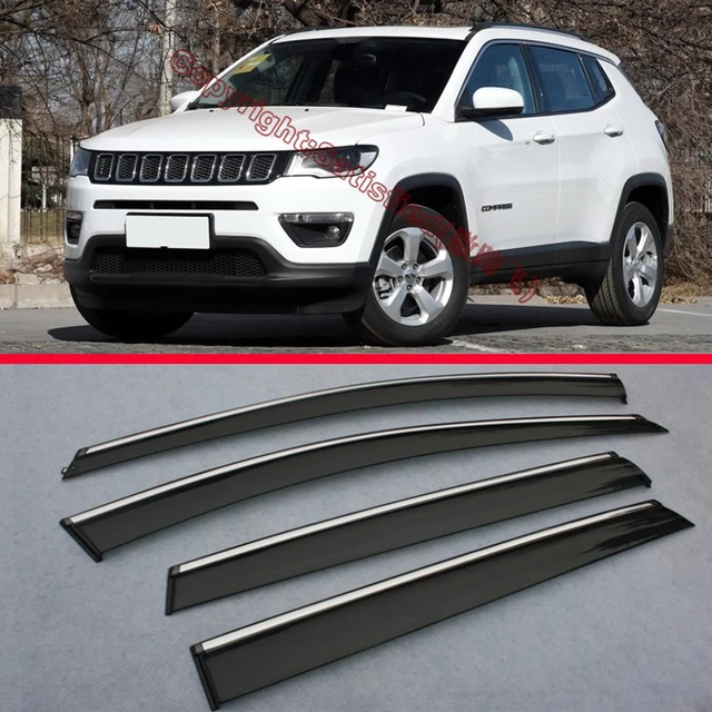 Window Wind Deflector Visor Rain/Sun Guard Vent For Jeep Compass 2017