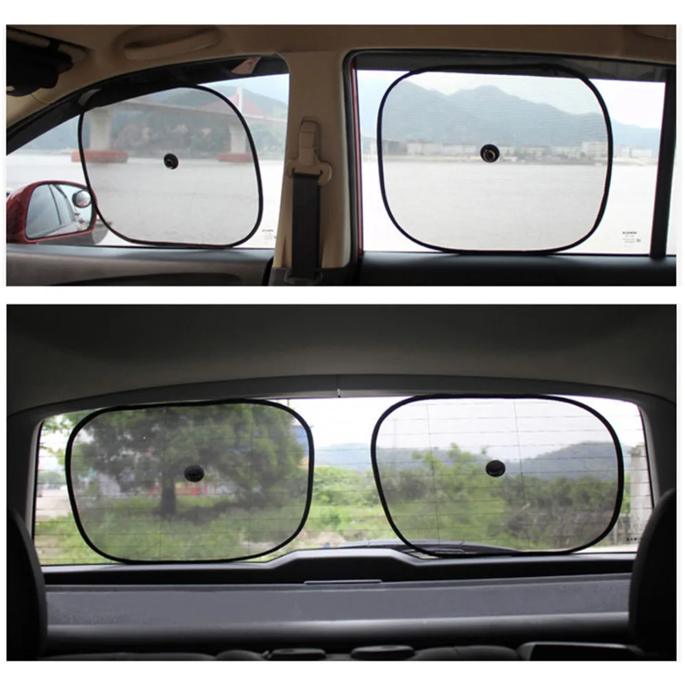 Dewtreetali 2 шт. боковая Автомобильная Солнцезащитная шторка на заднее стекло, Солнцезащитная крышка, сетчатый козырек, экран, аксессуары для интерьера, черный цвет