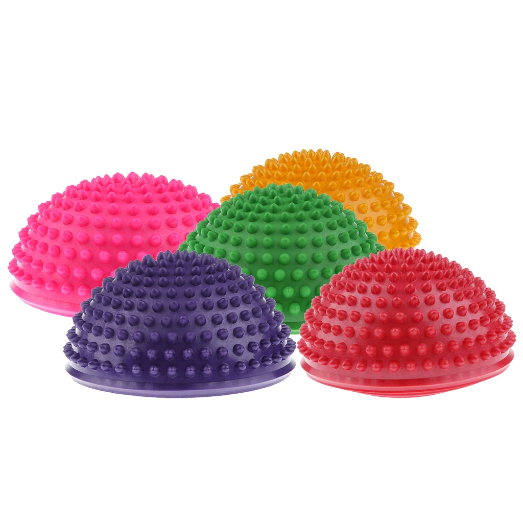 Set of 5 Balance Pods, Yoga Half Ball Dome Balance Trainer, Anti-Slip Hedgehog Exercise Balance Ball for Home and Gym Use