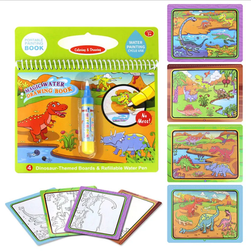 

Baby/Kids Magic Water Drawing Colouring Book Doddle Learning Book With Water Pen