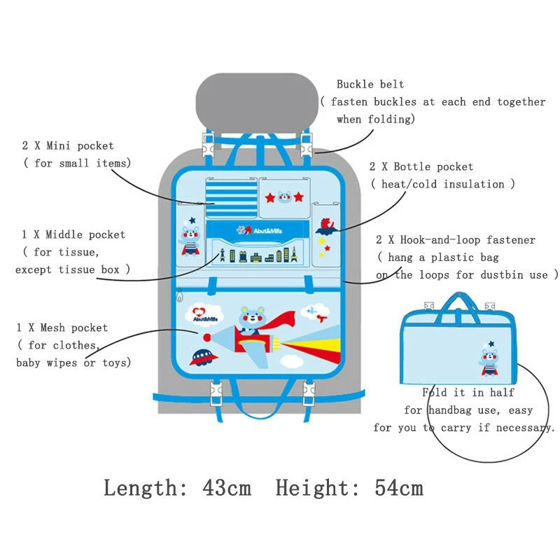 Мультяшное автомобильное сиденье аккуратная сумка для хранения органайзер мульти-карман сумка Авто карман органайзер в авто держатель дети ребенок милый