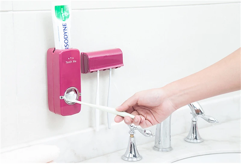 JiangChaoBo автоматический набор из зубных паст настенный подвесной держатель для зубной пасты и для зубной щетки Стойка всасывающая настенная стойка для зубной пасты соковыжималка