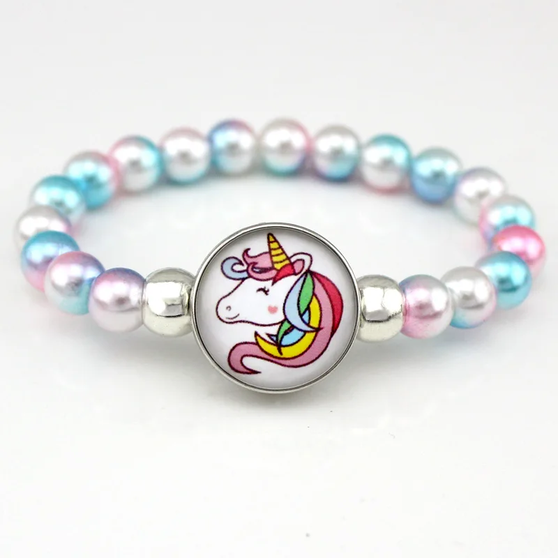 Toddler Girls' Rainbow Unicorn Bracelet And Necklace Set - Cat