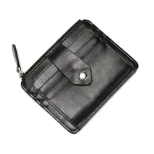 

CUIKCA New Black Brown Men Wallet Mini Hasp Zipper Credit Card Holder Fashion PU Leather Coin Purse Slip Business Card Holder