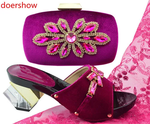 Doershow/Новинка 2018 года женские свадебные сумки и туфли в африканском стиле на