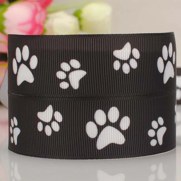 Лента в рубчик с рисунком собачьей лапы 7/8 дюйма 22 мм|grosgrain cartoon ribbon|ribbon printedribbon free
