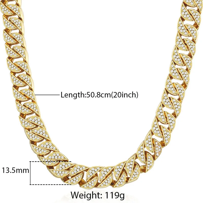 Davieslee Iced Out золотое ожерелье для мужчин модное мужское с кубинской цепочкой