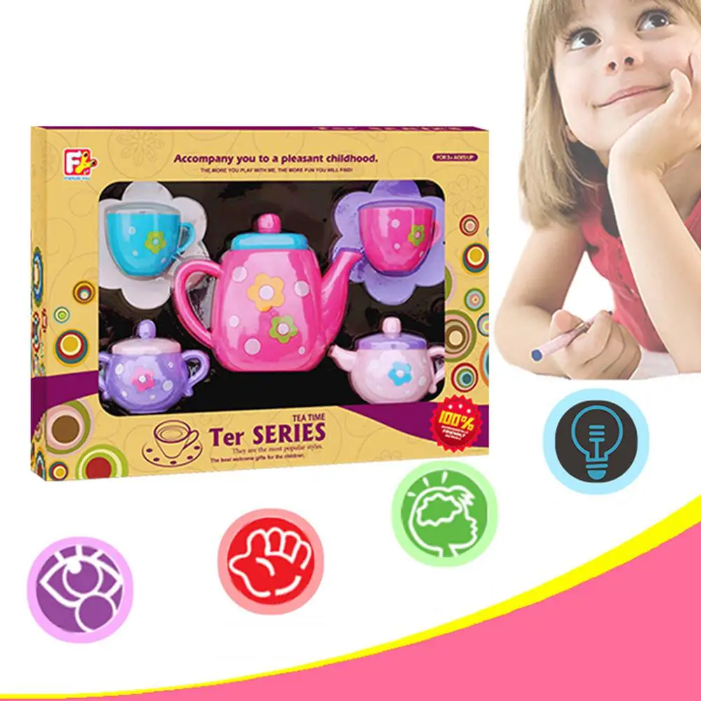 LeadingStar الأطفال اللعب الكلاسيكية حساسة بقعة إبريق الشاي مجموعة الاطفال المطبخ التعليمية لعبة اللعب منزل اللعب