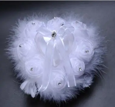Западные Свадебные товары креативный цветок в форме сердца подушка кольцо невесты и жениха кольцо - Цвет: 1