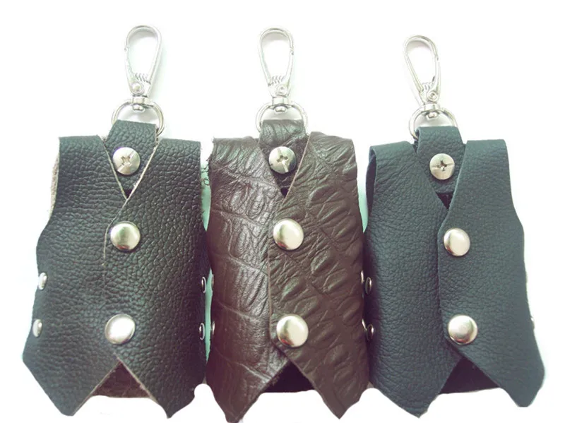 

High-Quality Men's Leather Housekeeper Key Holder The Wizard Cowhide Multi-Function Key Bag Key Wallet