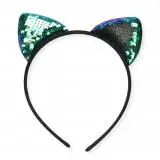 Peacock Blue Для девочек Блестящие модные женские аксессуары для волос Cat обруч для волос Женская повязка для волос с блестками - Цвет: Peacock Blue