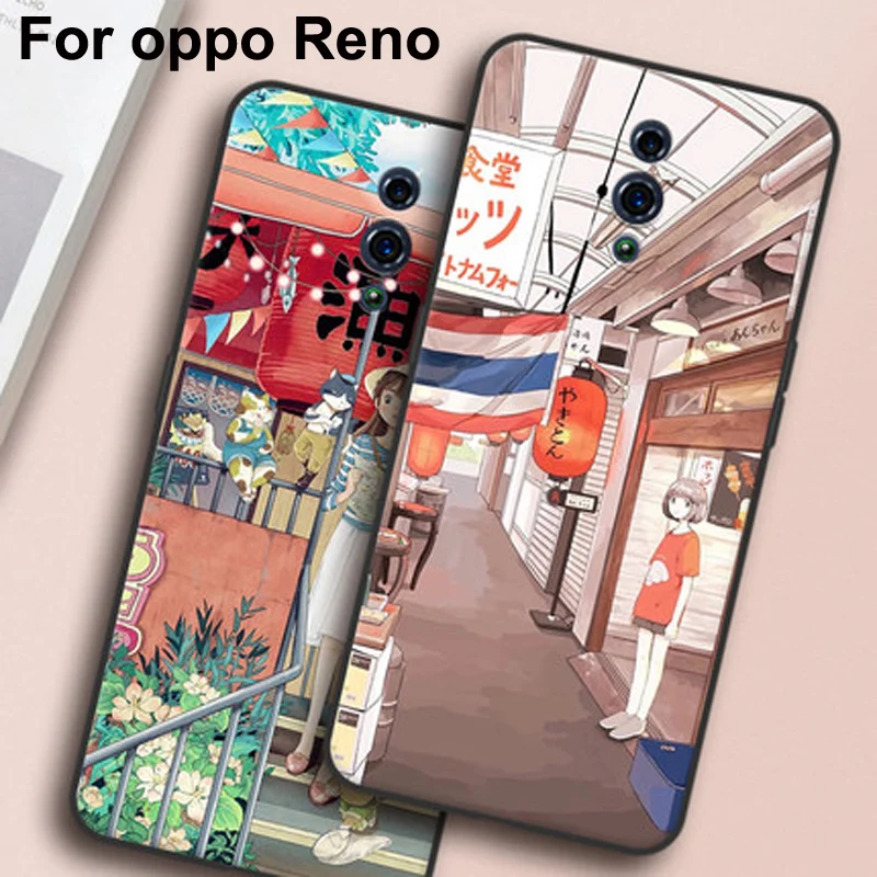 Для OPPO Reno чехол для OPPO Reno Drop-proof Anti-Drop матовый мягкий термополиуретан силиконовый чехол для телефона OPPO PBEM00 цветок девушка чехол сумка